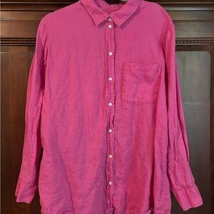GAP xl 100% Linen Pink Casual Shirt